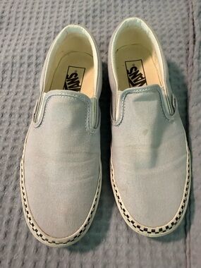 Vans Slip-On Canvas Loafers in Pale Blue